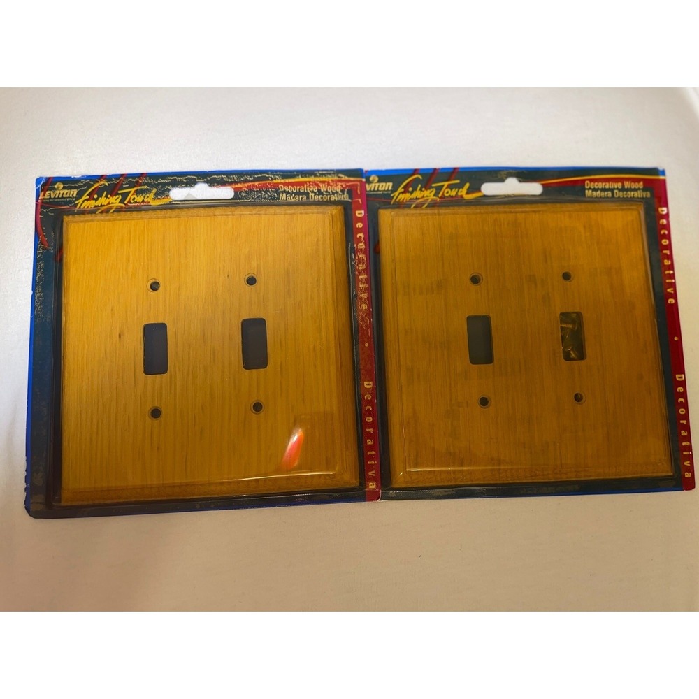 Leviton 89209 Unfinished Wood 2-Gang Switch Cover Wall Plate Switchplate Decor - Picture 5 of 9